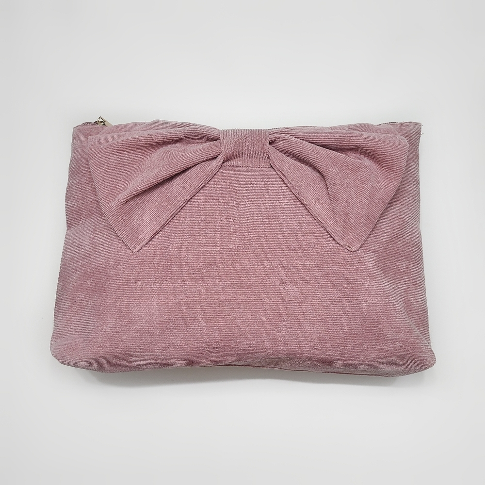 ✨SALE✨ Dusty Pink Bow Corduroy Cosmetic Bag
